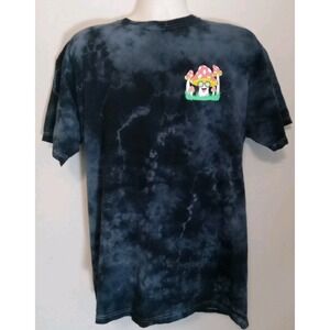 Eighty Eight Brand Men Blue Tye Dye Trippy Vibes Mushroom Tshirt Size L